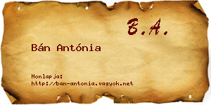 Bán Antónia névjegykártya